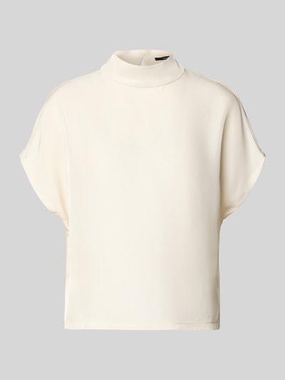 Produktfoto, Regular Fit Bluse mit Stehkragen Modell 'Zarlia' von Someday aus reinem Acetat in Creme, Kurzärmeliges Design, glatte Textur