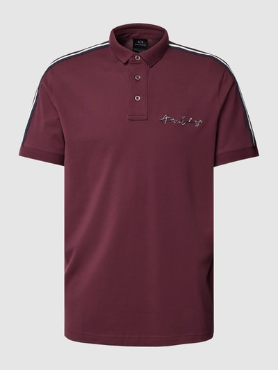ARMANI EXCHANGE Regular Fit Poloshirt mit Label-Stitching Bordeaux 2