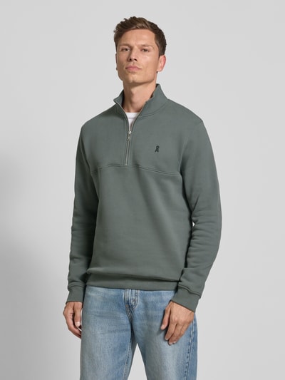 Armedangels Regular Fit Troyer aus reiner Baumwolle 'WAARLO FLEECE' Mittelgrau 4