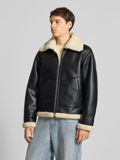 Jack & Jones Regular fit jack in leerlook, model 'Liverpool' Zwart - 4