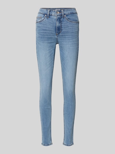 Produktfoto, Skinny Fit Jeans Modell 'DIVINE' von Liu Jo White in hellem Blau mit sichtbarer Struktur, Baumwoll-Mix mit Stretch-Anteil, Eingrifftaschen
