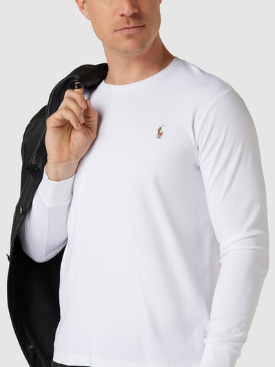 Polo Ralph Lauren Longsleeve mit Label-Stitching Weiss 3