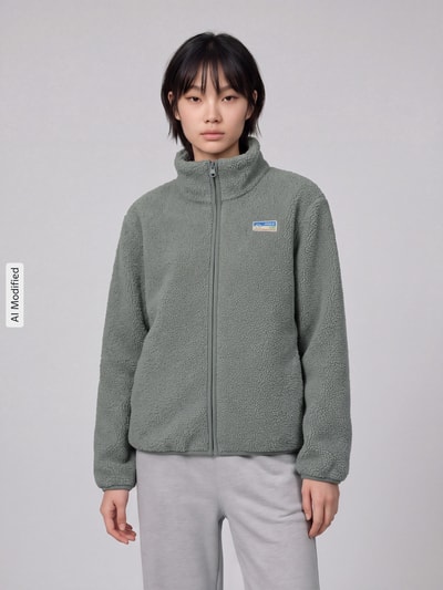 ONLY krój regular fit kurtka z polaru z zamkiem błyskawicznym model 'EVA' Trzcinowy 4