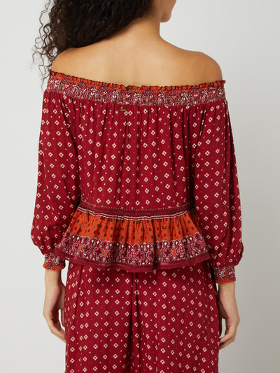 Superdry Blouseshirt in off shoulder-look, model 'Ameera' Rood - 5