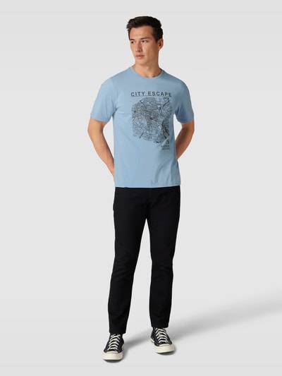 HECHTER PARIS T-shirt met motiefprint Blauw - 1