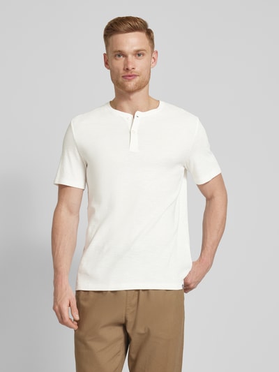 s.Oliver RED LABEL T-shirt met structuurmotief Offwhite - 4