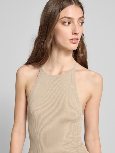 Only Slim Fit Top aus Feinstrick-Viskose-Mix Modell 'GEMMA' Sand 3