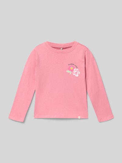 Produktfoto, Regular Fit Sweatshirt aus reiner Baumwolle Modell 'JOAN' von Only, rosa, Motiv-Print, Rundhals, langarm, unifarben, Sweatstoff