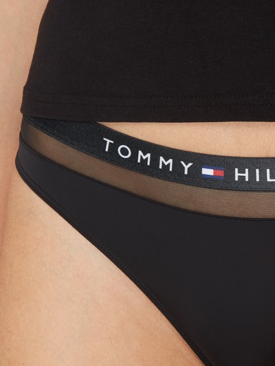 TOMMY HILFIGER Stringi ze wstawkami z siateczki Czarny 6