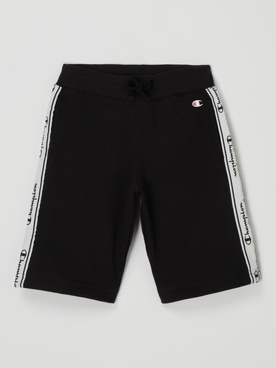 CHAMPION Sweatshorts met logostrepen  Zwart - 1