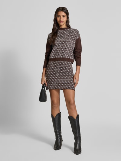 Guess Minirock mit elastischem Bund Modell 'AUBREY' Schoko 1