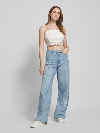 Only Crop Top mit Ausbrenner-Effekt Modell 'LINNEA' Offwhite 1