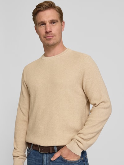 MCNEAL Strickpullover mit gerippten Abschlüssen Sand Melange 3