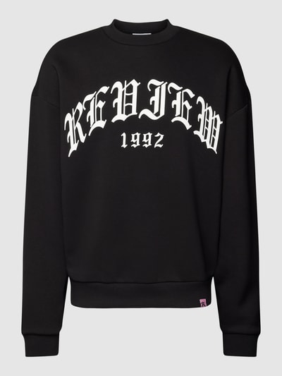 REVIEW Sweatshirt mit OLD ENGLISH Print Black 2