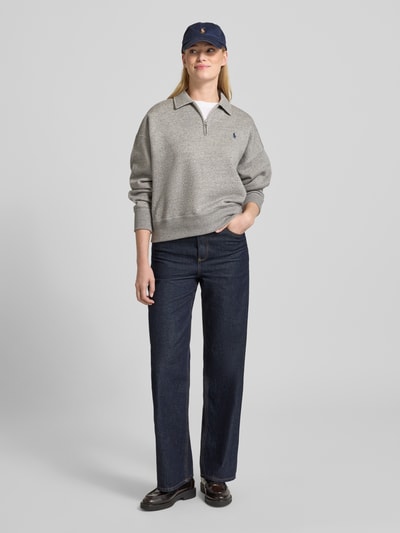 Polo Ralph Lauren Sweatshirt mit Polokragen und Label-Stitching Mittelgrau 1