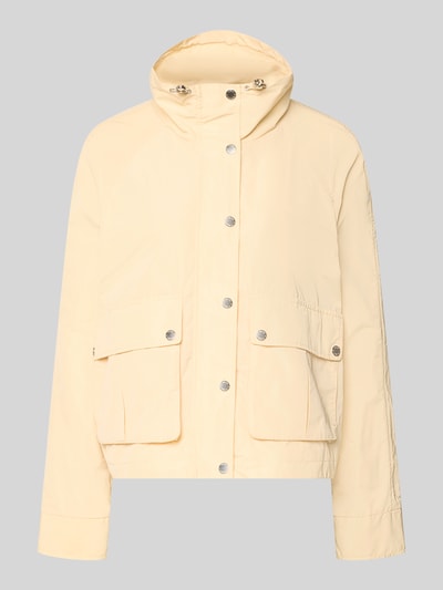 Productfoto, Jacke mit Stehkragen und Pattentaschen van Fuchs Schmitt in lichtgeel, regular fit, tunnelkoord, knoopsluiting, klepzakken, glad oppervlak, ruglengte maat 36: 58 cm, schouderbreedte: 41 cm, borstwijdte: 54 cm, mouwlengte: 63 cm