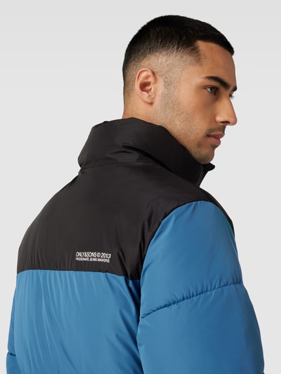 Only & Sons Steppjacke in Two-Tone-Machart Modell 'MELVIN' Blau 3