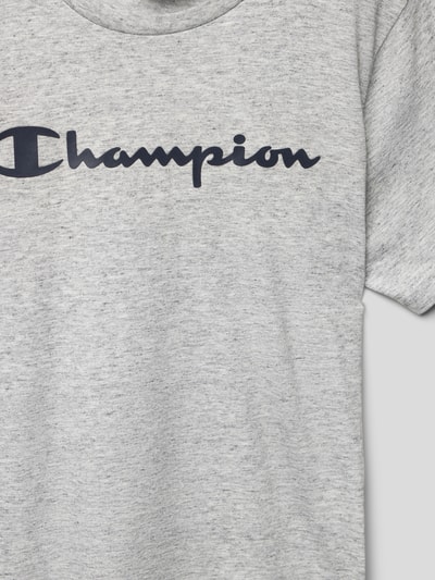 CHAMPION T-Shirt mit Label-Print Mittelgrau meliert 2