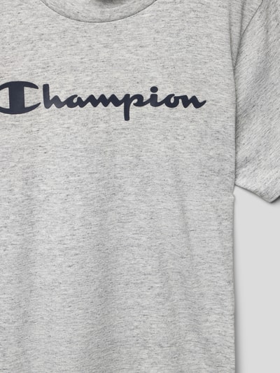 CHAMPION T-Shirt mit Label-Print Mittelgrau Melange 2