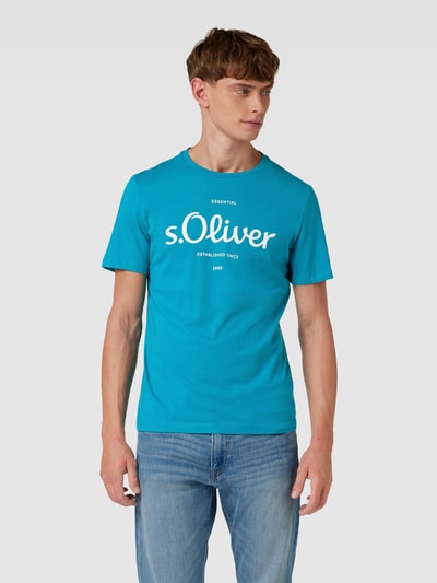 s.Oliver RED LABEL T-Shirt mit Label-Print Helltuerkis 4