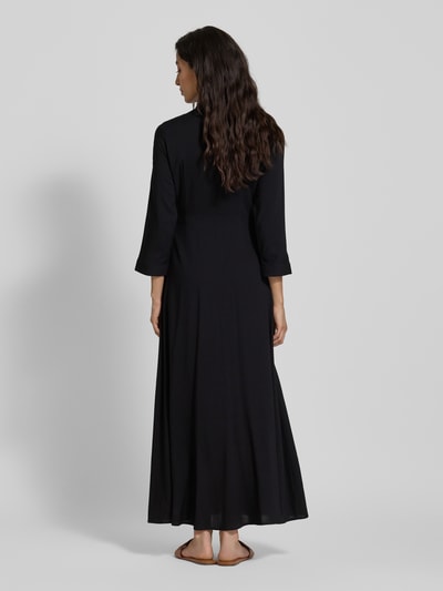 YAS Hemdblusenkleid aus Viskose mit Knopfleiste Black 5