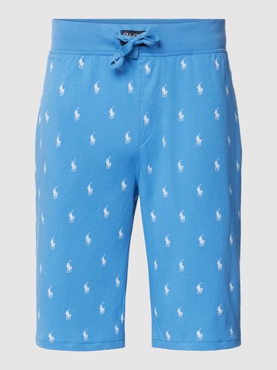 Polo Ralph Lauren Underwear Slim fit sweatshorts met all-over logomotief, model 'LIQUID COTTON' Bleu - 2