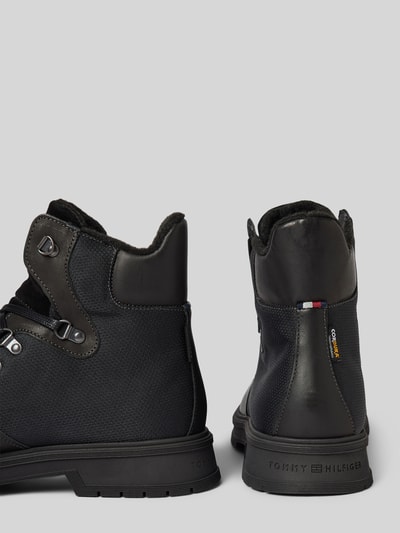 Tommy Hilfiger Schnürboots aus Leder mit Label-Patch Black 2