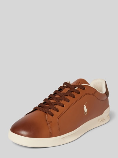 Polo Ralph Lauren Ledersneaker mit Logo-Print Modell 'HERITAGE COURT' Mittelbraun 1