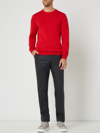 Hiltl Regular fit pantalon van flanel, model 'Piacenza' Donkergrijs gemêleerd - 1