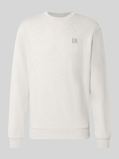 Produktfoto, Regular Fit Sweatshirt aus reiner Baumwolle mit Label-Patch von Scotch & Soda, hellgrau, elastische Abschlüsse, glatte Textur