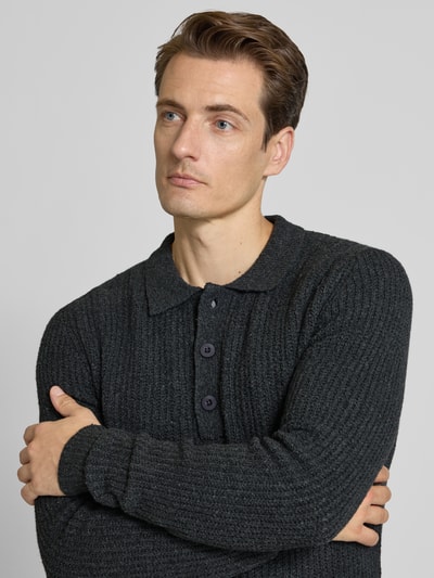 Casual Friday Strickpullover mit Polokragen Modell 'GAHN' Mittelgrau Melange 3