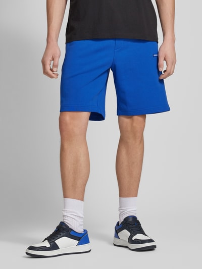 Hugo Blue Regular fit sweatshorts met labelpatch, model 'Nasensio' Blauw - 4