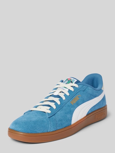 Puma Ledersneaker mit Label-Details Modell 'Smash 3.0' Hellblau 1