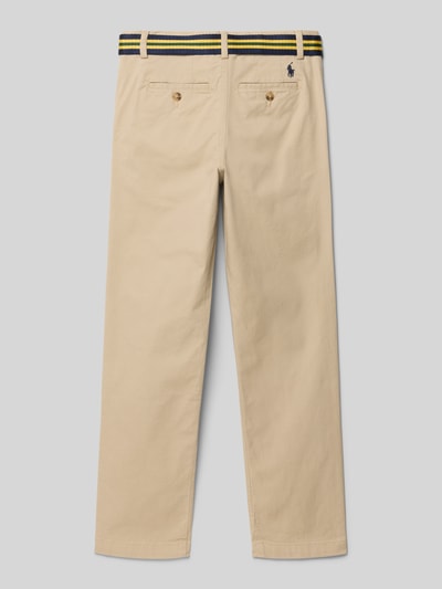 Polo Ralph Lauren Teens Straight fit chino met geïntegreerde riem, model 'Bedford' Beige - 3