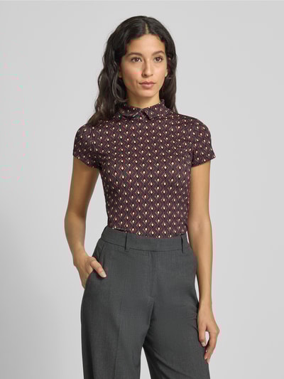 Marc Cain Slim fit T-shirt met polokraag Taupe - 4