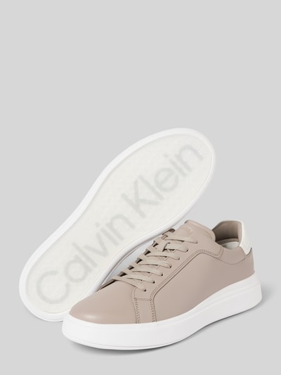 CK Calvin Klein Sneakers met vetersluiting in effen design Beige - 4