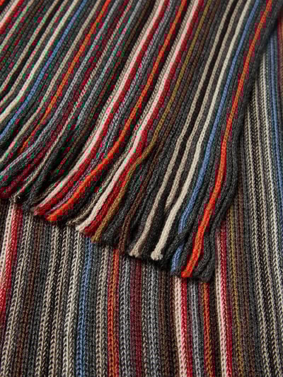 Christian Berg Men Schal mit Streifenmuster und Fransen Terra 2