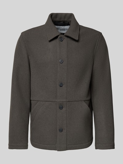 Marc O'Polo Denim Regular Fit Wolljacke mit Umlegekragen Dunkelbraun 2