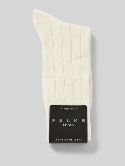 Falke Socken mit Label-Detail Modell 'LHASA' Offwhite 3