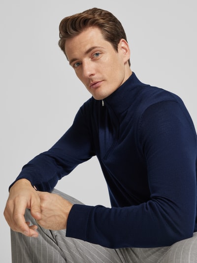 SELECTED HOMME Regular fit schipperstrui van zuivere merinowol, model 'TRAY' Donkerblauw - 3