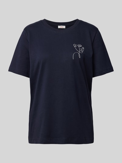 s.Oliver RED LABEL T-shirt met motiefprint Marineblauw - 2