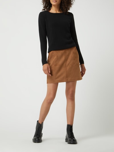 Vero Moda Spódnica mini z imitacji skóry welurowej model ‘Dina’ Koniakowy 1