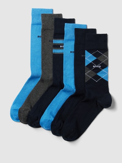 BOSS Socken mit Geschenkbox im 6er-Pack Modell 'CC' Blau 1