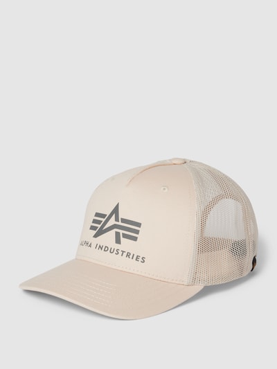 Alpha Industries Trucker Cap mit Label-Print Modell 'BASIC' Offwhite 1