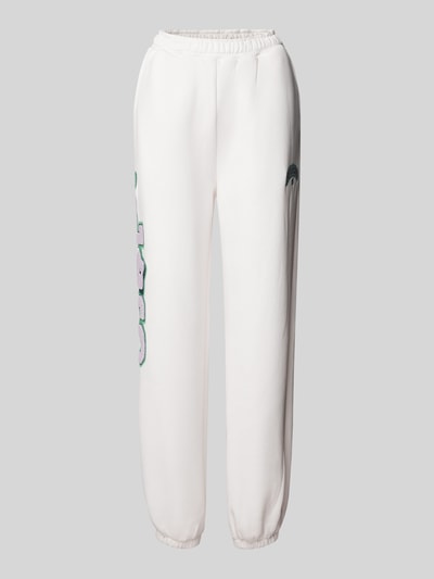 LOVE SCARS Regular fit sweatpants met labelstitching Offwhite - 2