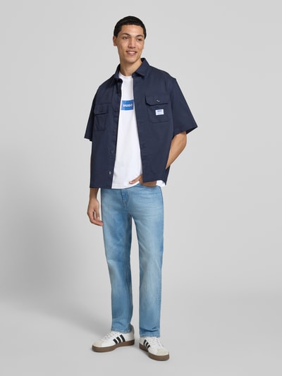 HUGO Blue T-shirt o kroju regular fit z czystej bawełny model 'NAYONIX' Biały 1