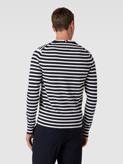 Tommy Hilfiger Gebreide pullover met labelstitching Marineblauw - 5