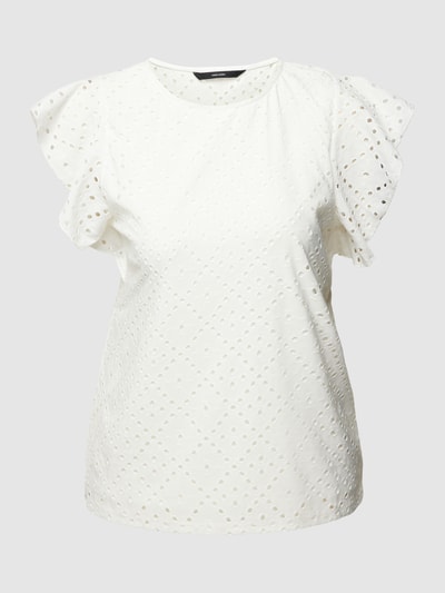 Vero Moda T-Shirt mit Lochstickerei Modell 'TASSA' Weiss 2