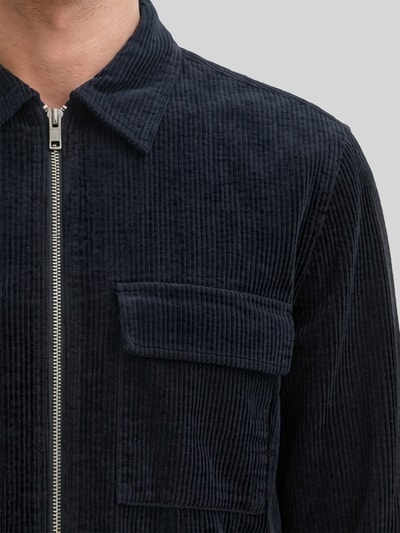 Marc O'Polo Regular Fit Hemdjacke aus reiner Baumwolle Marine 3