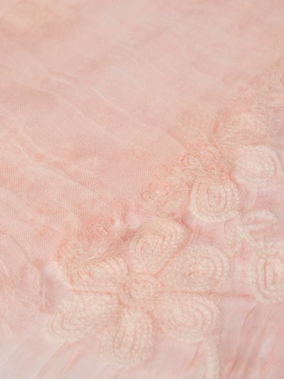 Fraas Tuch mit flroalem Stitching und Fransen Rose 2